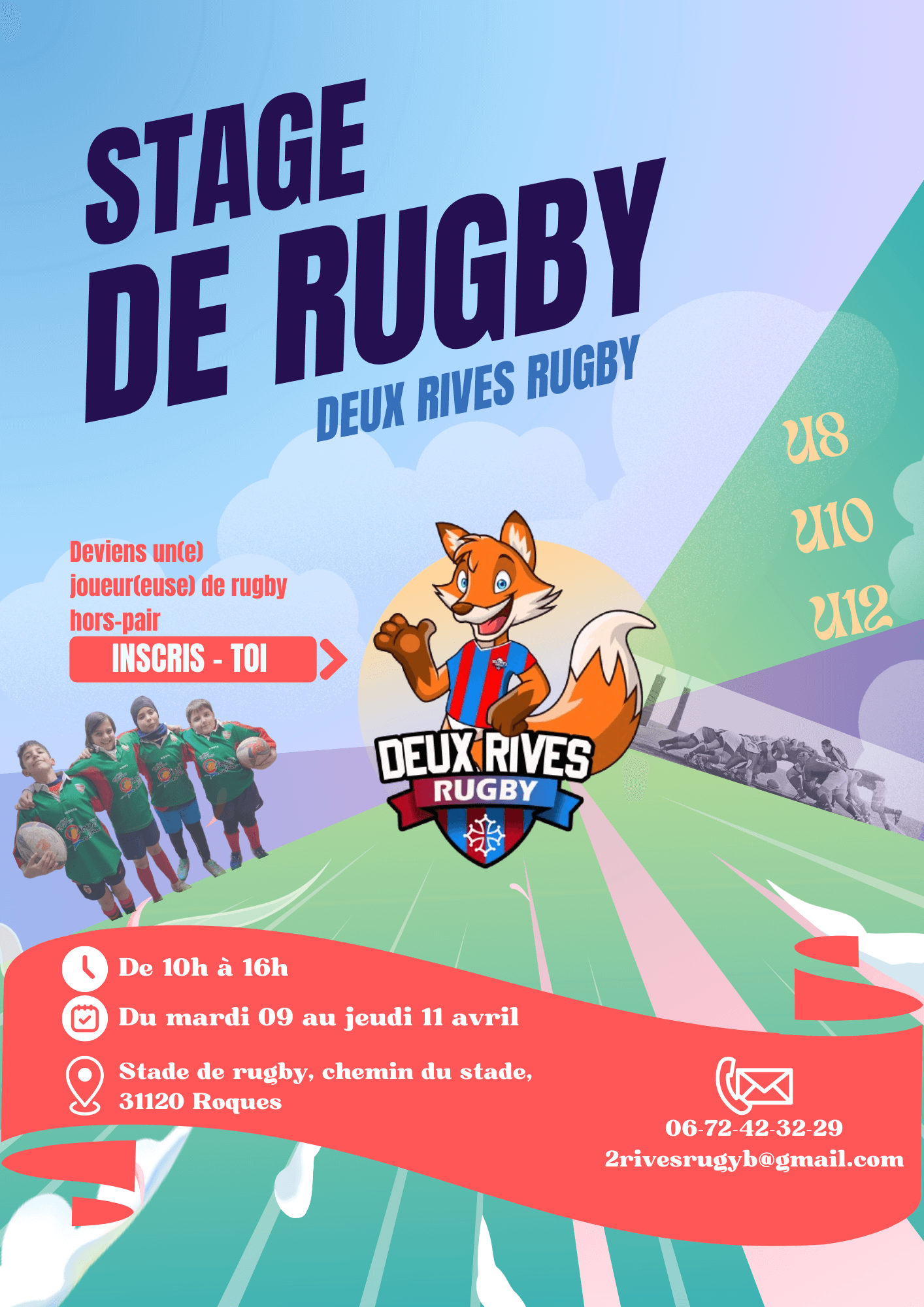 affiche stage de rugby